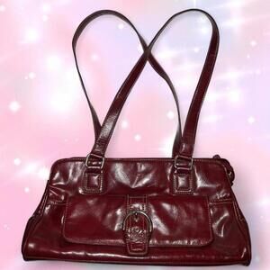Minelli Italy Red Leather Shoulder Bag